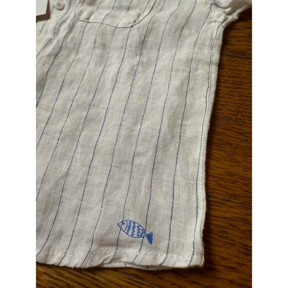 *NWT* Zara Boys' Linen Button Down Shirt Size 6-9 Months - Picture 2 of 4